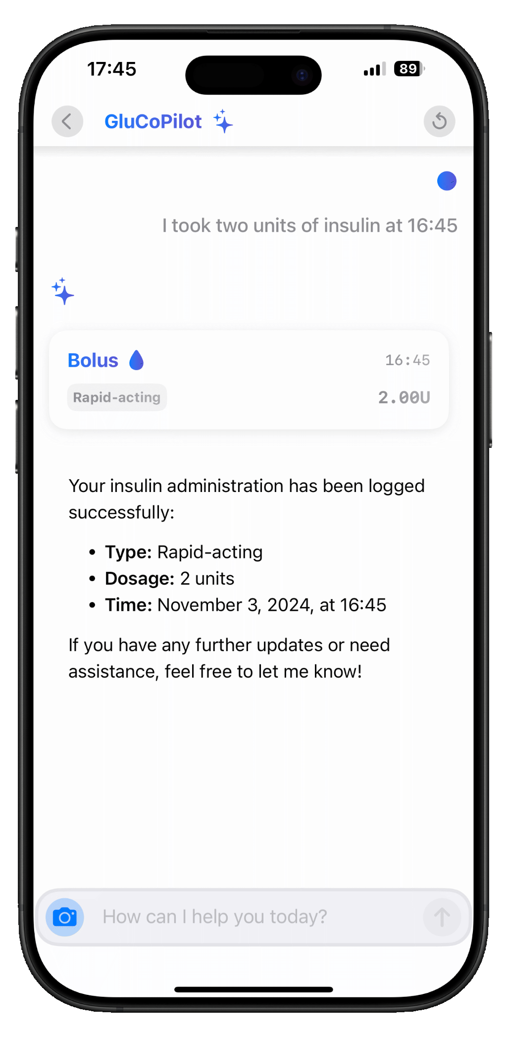 Track your insulin doses easily to manage your health with precision and confidence.